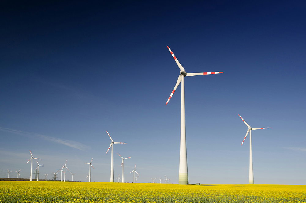 wind turbines and landscape - sustainability reporting